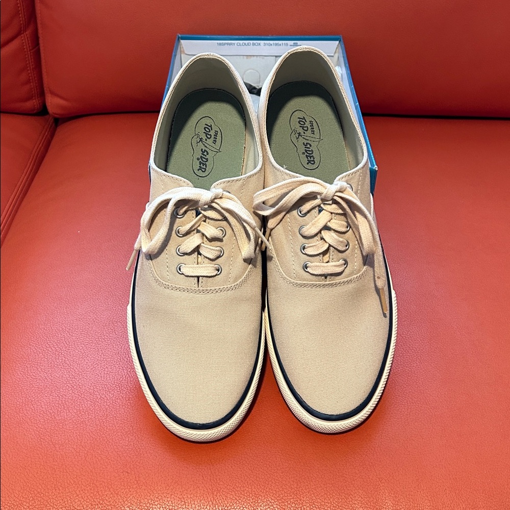 Sperry Tan Canvas Lace-Up Shoes